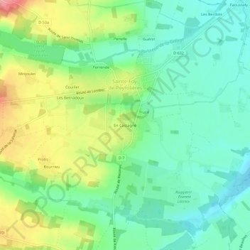 Mapa topográfico En Castagné, altitude, relevo