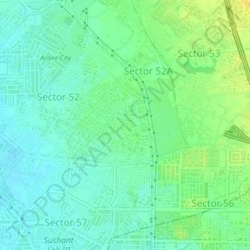 Mapa topográfico Wazirabad, altitude, relevo