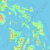 Mapa topográfico Masbate, altitude, relevo