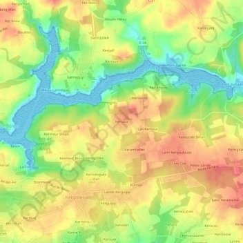 Mapa topográfico Kersaux, altitude, relevo