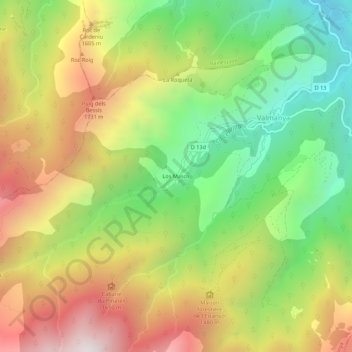 Mapa topográfico Los Masos, altitude, relevo