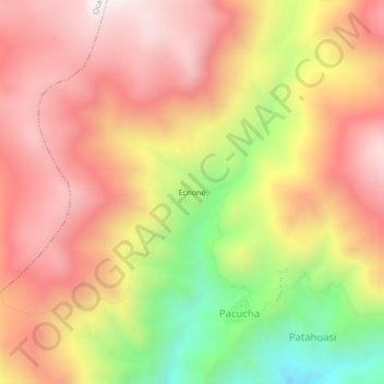 Mapa topográfico Ecnone, altitude, relevo