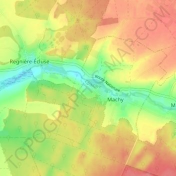 Mapa topográfico Labarre, altitude, relevo