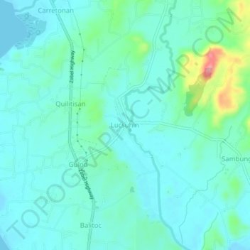 Mapa topográfico Lucsuhin, altitude, relevo