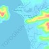 Mapa topográfico Aguada Sur, altitude, relevo