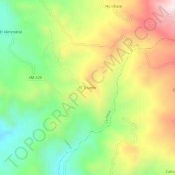 Mapa topográfico El Triunfo, altitude, relevo