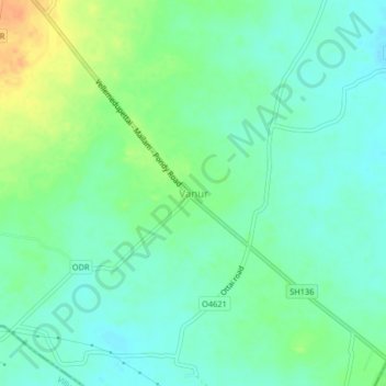 Mapa topográfico Vanur, altitude, relevo