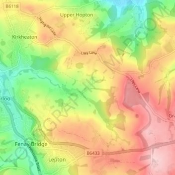 Mapa topográfico Houses Hill, altitude, relevo