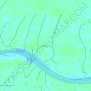 Mapa topográfico Sungai Luar, altitude, relevo