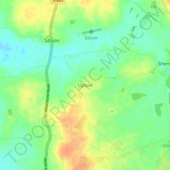 Mapa topográfico Upton, altitude, relevo