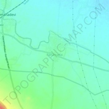 Mapa topográfico Pattamadai, altitude, relevo