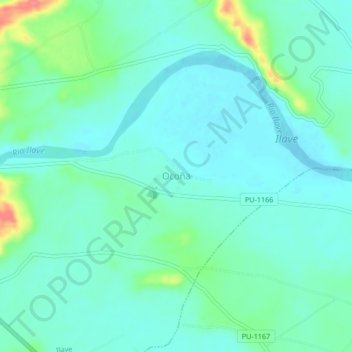Mapa topográfico Ocoña, altitude, relevo