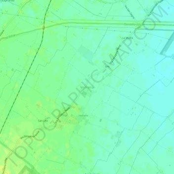 Mapa topográfico Vedrana, altitude, relevo