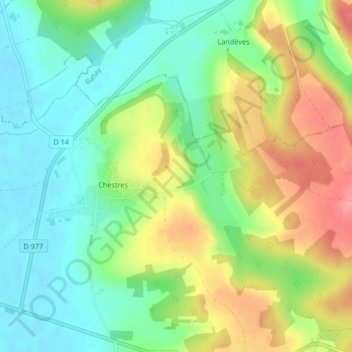 Mapa topográfico Melier, altitude, relevo