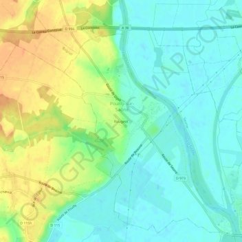 Mapa topográfico Rougeot, altitude, relevo