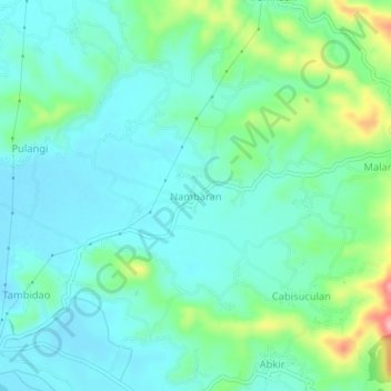 Mapa topográfico Nambaran, altitude, relevo