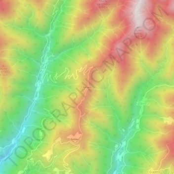 Mapa topográfico Renaio, altitude, relevo