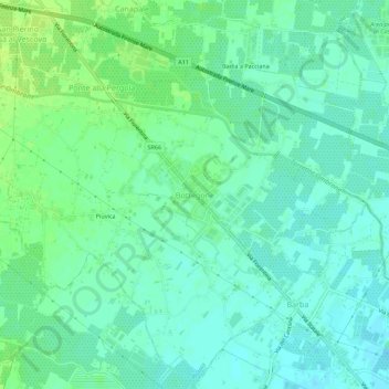 Mapa topográfico Bottegone, altitude, relevo