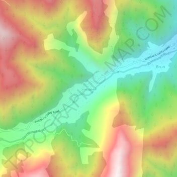 Mapa topográfico Bumburait, altitude, relevo