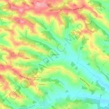 Mapa topográfico Lamaison, altitude, relevo