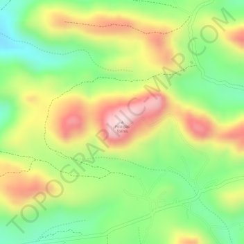 Mapa topográfico Pico das Torres, altitude, relevo
