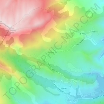 Mapa topográfico La Baume, altitude, relevo