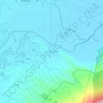 Mapa topográfico Santo Niño, altitude, relevo