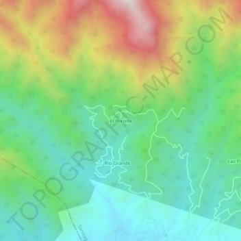 Mapa topográfico El Portillo, altitude, relevo