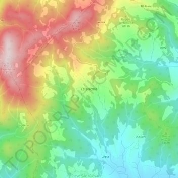 Mapa topográfico Casavecchia, altitude, relevo
