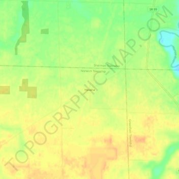 Mapa topográfico Havana, altitude, relevo