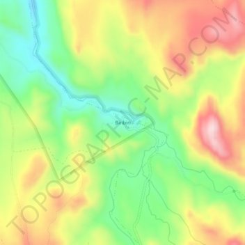 Mapa topográfico Biribiri, altitude, relevo