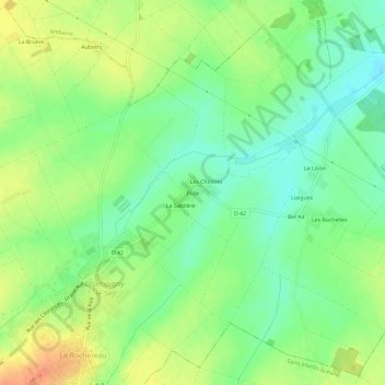Mapa topográfico Puze, altitude, relevo