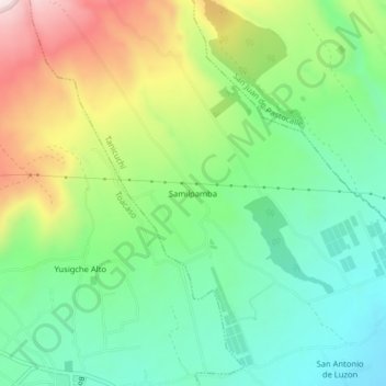 Mapa topográfico Samilpamba, altitude, relevo