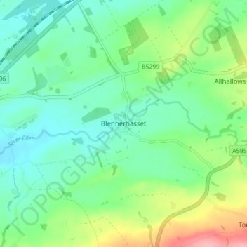 Mapa topográfico Blennerhasset, altitude, relevo