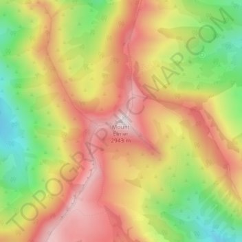 Mapa topográfico Mount Elmer, altitude, relevo