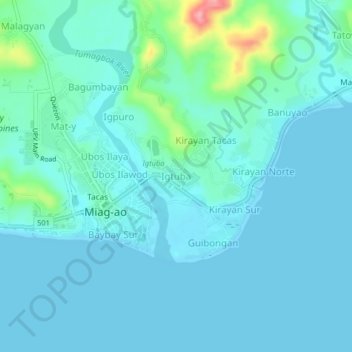 Mapa topográfico Igtuba, altitude, relevo