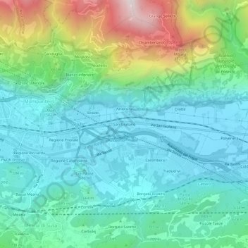Mapa topográfico San Giuliano, altitude, relevo