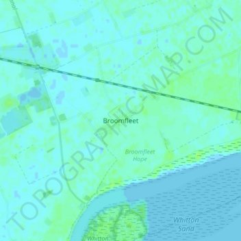 Mapa topográfico Broomfleet, altitude, relevo