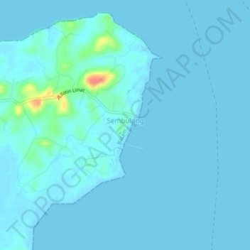 Mapa topográfico Galang, altitude, relevo