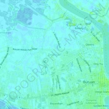 Mapa topográfico Doongan, altitude, relevo
