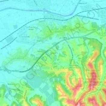 Mapa topográfico Fornoli, altitude, relevo
