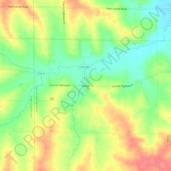 Mapa topográfico Oakley, altitude, relevo
