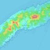 Mapa topográfico Coxen Hole, altitude, relevo