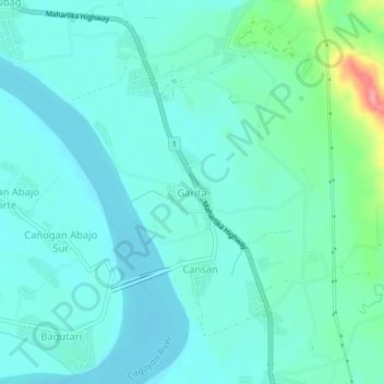 Mapa topográfico Garita, altitude, relevo