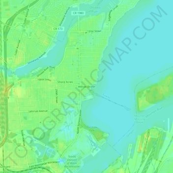 Mapa topográfico Willow Beach, altitude, relevo