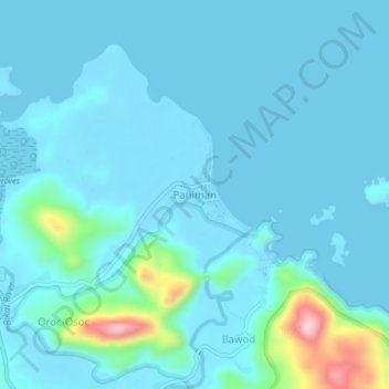 Mapa topográfico Paniman, altitude, relevo