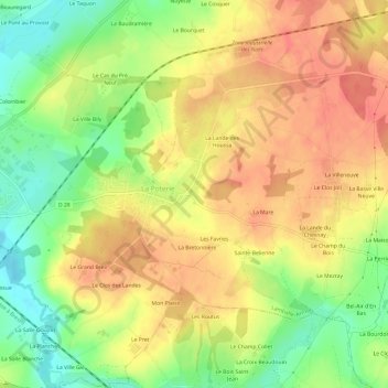 Mapa topográfico Bien-Y-Vient, altitude, relevo