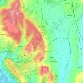 Mapa topográfico Le Château, altitude, relevo