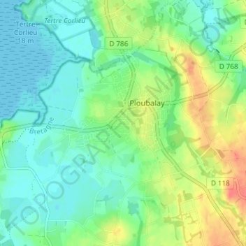 Mapa topográfico La Prée Neuve, altitude, relevo