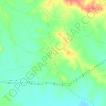 Mapa topográfico El Cristo, altitude, relevo